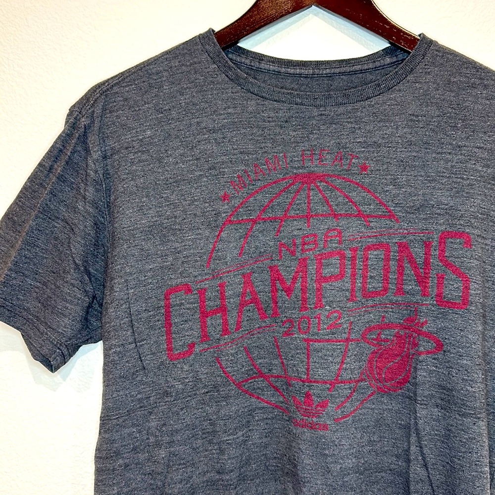 Miami Heat T-Shirt NBA Champions 2012 Adidas Medium Grey
